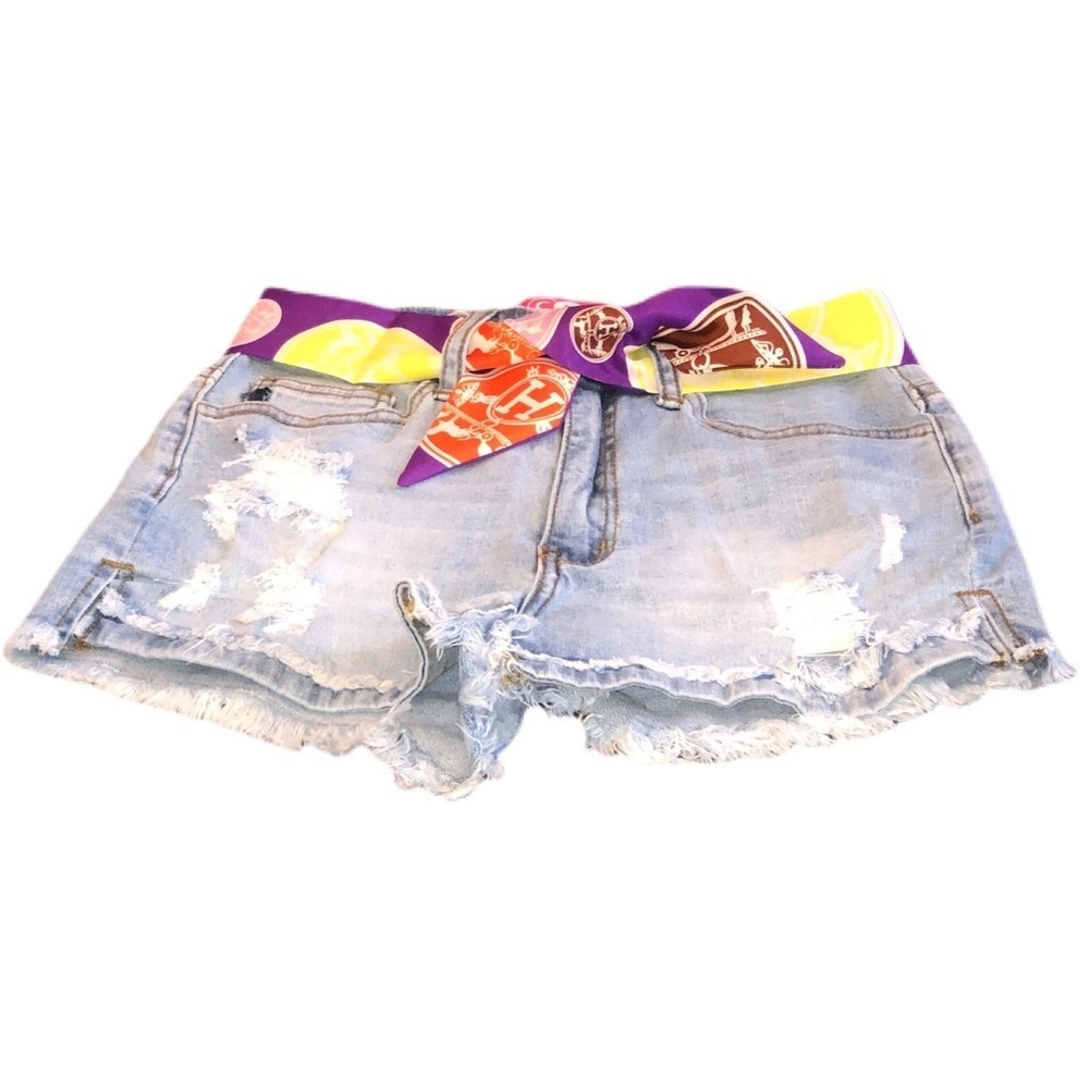 Denim Shorts w/ Twilly Belt